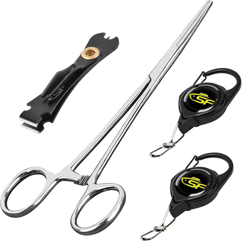 sf. Fly Fishing Tools Kit Includes a Fishing Knot Tool and Line Clipper, Zinger Retractor and Hook Remover Forceps. - Image 1